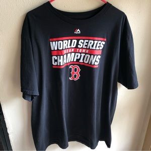 Boston Red Sox 2018 World Series Champions Black Majestic Tshirt. 3XL